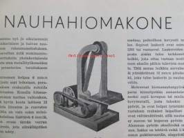 Tekniikan Maailma 1954 nr 10, sis. mm. seur. artikkelit / kuvat / mainokset; Nauhahiomakone rakennepiirustus ja osaluettelo, Kokokeraamiset radioputket, Leica M-3,