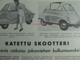 Tekniikan Maailma 1954 nr 10, sis. mm. seur. artikkelit / kuvat / mainokset; Nauhahiomakone rakennepiirustus ja osaluettelo, Kokokeraamiset radioputket, Leica M-3,