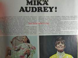 Me naiset 1967 nr 33, sis. mm. seur. artikkelit / kuvat / mainokset; Englannissa Wolfertonin kuninkaallinen rautatieasema myytävänä, Audrey Hepburn, Danny Show
