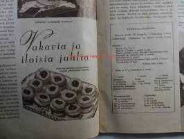 Kotilieden neuvokki Juhlat kodissa 1950 nr 4, sis. mm. seur. artikkelit / kuvat / mainokset; Juhlien suunnittelua ja valmisteluja, Työnjakoa, Aterian suunnittelua,