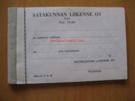 Satakunnan Liikenne Oy - kuittivihko