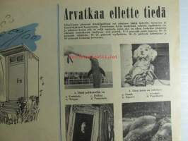 Viikko Sanomat 1957 nr 28, sis. mm. seur. artikkelit / kuvat / mainokset; Kansikuvitus Marjatta Rikala Olavinlinnassa, Säynätsalossa vihittiin professori
