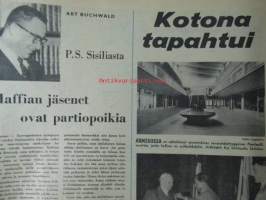 Viikko Sanomat 1957 nr 28, sis. mm. seur. artikkelit / kuvat / mainokset; Kansikuvitus Marjatta Rikala Olavinlinnassa, Säynätsalossa vihittiin professori