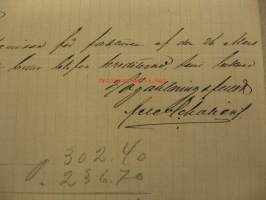 Axel Schalien Manufaktur &amp; Trikotaffär affärsblankett 25.6.1890