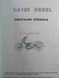 Honda CA125 Rebel - Käyttäjän käsikirja