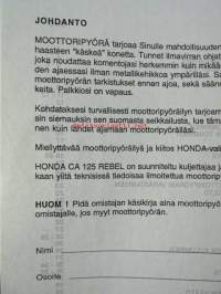 Honda CA125 Rebel - Käyttäjän käsikirja