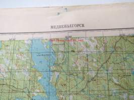 Medvesegorsk - Karhumäki 1:200 000 -venäläinen kartta v. 1993