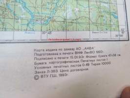 Medvesegorsk - Karhumäki 1:200 000 -venäläinen kartta v. 1993