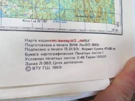 Reboli - Repola 1:200 000 -venäläinen kartta v. 1993