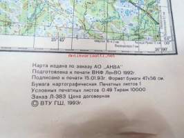 Belomorsk - Sorokka 1:200 000 -venäläinen kartta v. 1993