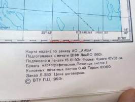 Kem - Kemi 1:200 000 -venäläinen kartta v. 1993