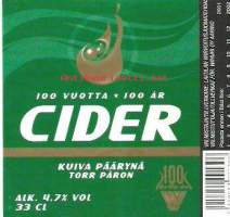 100 vuotta Cider - siiderietiketti viinaetiketti