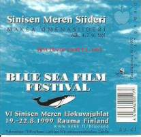 Sinisen Meren Siideri - elokuvajuhlat Rauma 1999 siiderietiketti viinaetiketti
