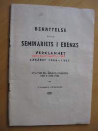 Berättelse över Seminariets i Ekenäs verksamhet läsåret 1956-1957