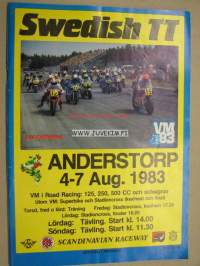 Swedish TT Anderstorp 4-7 Aug. 1983 -ohjelma