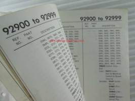 Briggs &amp; Stratton Illustrated Parts List model series 92900 to 92999 Type numbers 0010 to 0061 / 0110 to 0447 / 0510 to 1053 - Varaosaluettelo