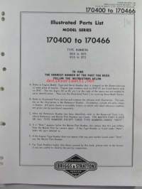 Briggs &amp; Stratton Illustrated Parts List model series 170400 to 170466 Type numbers 0010 to 0076 / 0110 0271 - Varaosaluettelo