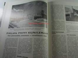 Me kaikki A. Ahlström Osakeyhtiön henkilökuntalehti 1960 nr 2, Kauttuan kasvot ajan peilissä, Kauttua rakentaa, miten pakkaus syntyy, Pihlava pystyy