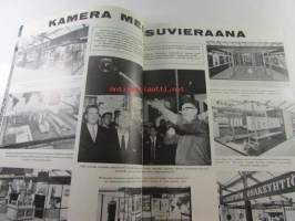 Me kaikki A. Ahlström Osakeyhtiön henkilökuntalehti 1960 nr 5, A-studio - messuille valmistautuminen, kamera messuvieraana, Karhulan teho kasvaa