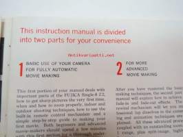 Fujica instant load Single-8 Reflex Zoom Movie Camera Z2 Owner´s manual -käyttöohjekirja englanniksi