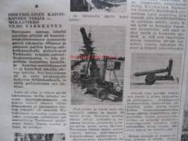 Maaseudun Koneviesti 1955 / 13 . 12.7 .1955 sis mm,Teho-Esaviljankuivaaja.Hevosvetoisen haran asentaminen Valmet-traktorin akselivälille.Valitse oikea