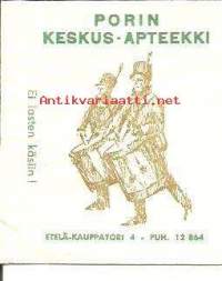 Porin Keskus-Apteekki, Pori - resepti signatuuri  reseptipussi  1973