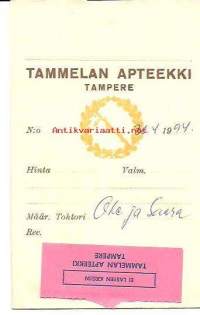 Tammelan  Apteekki, Tammela - apteekkipussi