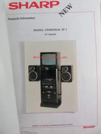 Sharp kuluttajaelektroniikkamyynnin infomappi 1988-89, sis. myyntiesitteitä televisiosta mikroaaltouuneihin, hyvätasoisia valokuvia tuoteista katso sisältö kuvista