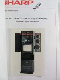 Sharp kuluttajaelektroniikkamyynnin infomappi 1988-89, sis. myyntiesitteitä televisiosta mikroaaltouuneihin, hyvätasoisia valokuvia tuoteista katso sisältö kuvista