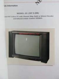 Sharp kuluttajaelektroniikkamyynnin infomappi 1988-89, sis. myyntiesitteitä televisiosta mikroaaltouuneihin, hyvätasoisia valokuvia tuoteista katso sisältö kuvista