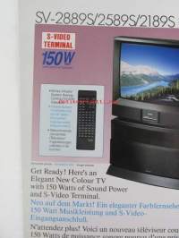 Sharp kuluttajaelektroniikkamyynnin infomappi 1988-89, sis. myyntiesitteitä televisiosta mikroaaltouuneihin, hyvätasoisia valokuvia tuoteista katso sisältö kuvista
