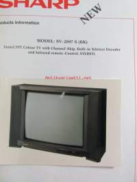 Sharp kuluttajaelektroniikkamyynnin infomappi 1988-89, sis. myyntiesitteitä televisiosta mikroaaltouuneihin, hyvätasoisia valokuvia tuoteista katso sisältö kuvista