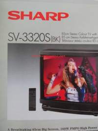 Sharp kuluttajaelektroniikkamyynnin infomappi 1988-89, sis. myyntiesitteitä televisiosta mikroaaltouuneihin, hyvätasoisia valokuvia tuoteista katso sisältö kuvista