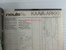 Eeva neule 1985 nr 5, katso sisältö kuvista tarkemmin.