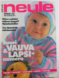 Eeva neule 1986 nr 1, suuri vauva &amp; lapsinumero, katso sisältö kuvista tarkemmin.