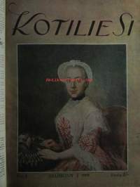 Kotiliesi sidottu vuosikerta 1929 Kansikuvituksia aikansa taitelijoilta mm. Maria Wiik, Viktor Westerholm, Santeri Salokivi ym. - Suomen kotitalousväen lehti