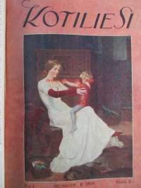 Kotiliesi sidottu vuosikerta 1929 Kansikuvituksia aikansa taitelijoilta mm. Maria Wiik, Viktor Westerholm, Santeri Salokivi ym. - Suomen kotitalousväen lehti