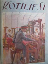 Kotiliesi sidottu vuosikerta 1929 Kansikuvituksia aikansa taitelijoilta mm. Maria Wiik, Viktor Westerholm, Santeri Salokivi ym. - Suomen kotitalousväen lehti