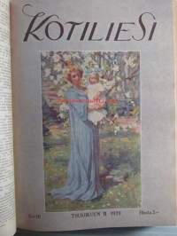 Kotiliesi sidottu vuosikerta 1929 Kansikuvituksia aikansa taitelijoilta mm. Maria Wiik, Viktor Westerholm, Santeri Salokivi ym. - Suomen kotitalousväen lehti