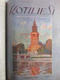 Kotiliesi sidottu vuosikerta 1929 Kansikuvituksia aikansa taitelijoilta mm. Maria Wiik, Viktor Westerholm, Santeri Salokivi ym. - Suomen kotitalousväen lehti