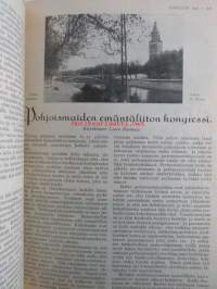 Kotiliesi sidottu vuosikerta 1929 Kansikuvituksia aikansa taitelijoilta mm. Maria Wiik, Viktor Westerholm, Santeri Salokivi ym. - Suomen kotitalousväen lehti