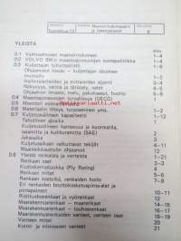Volvo BM Maansiirtodumpperit ja maastoalustat tuotetietokansio konemyyjille 1973, sisältää tietoa malleista, mottoreista, voimansiirrosta, varusteista,