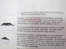 Volvo BM Maansiirtodumpperit ja maastoalustat tuotetietokansio konemyyjille 1973, sisältää tietoa malleista, mottoreista, voimansiirrosta, varusteista,
