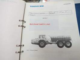 Volvo BM Maansiirtodumpperit ja maastoalustat tuotetietokansio konemyyjille 1973, sisältää tietoa malleista, mottoreista, voimansiirrosta, varusteista,