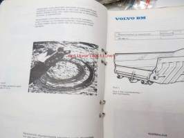 Volvo BM Maansiirtodumpperit ja maastoalustat tuotetietokansio konemyyjille 1973, sisältää tietoa malleista, mottoreista, voimansiirrosta, varusteista,