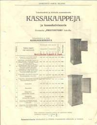 Kassakaappeja hinnasto  - tuote-esite