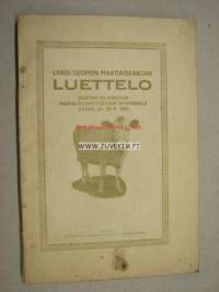 Länsi-Suomen maatiaiskarjan luettelo Suomen XII yleisessä maatalousnäyttelyssä Tampereella 1922