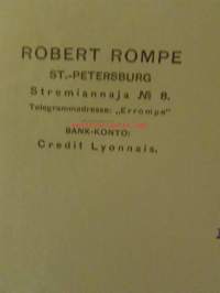 Robert Rompe, St Petersburg 18. juli 1911 - asiakirja