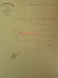 T. &amp; J. Salvesens Ångsåg, J. M. Åhman, Lauritsala 6. juni 1901 - asiakirja