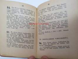 Sotilaan virsikirja 1930, leimattu &quot;Panssarilaiva Väinämöinen&quot;, nr 63 sekä myöhempi leimaus &quot;Miinalaiva Pohjanmaa&quot;